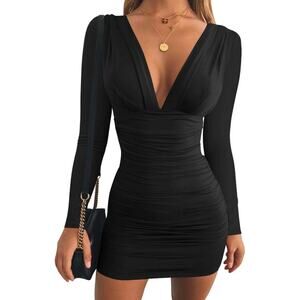 Gobles Black Long Sleeve Bodycon Dress